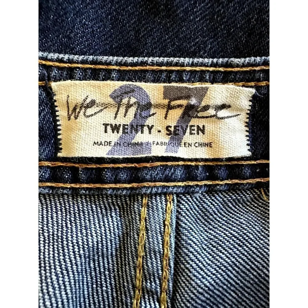 WE THE FREE/FREE PEOPLE Women's Over The Rainbow Flare Denim Jeans Blue Size 27
